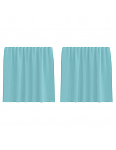 Tende in Voile con Passanti 2 pz Turchese 140x140 cm 2