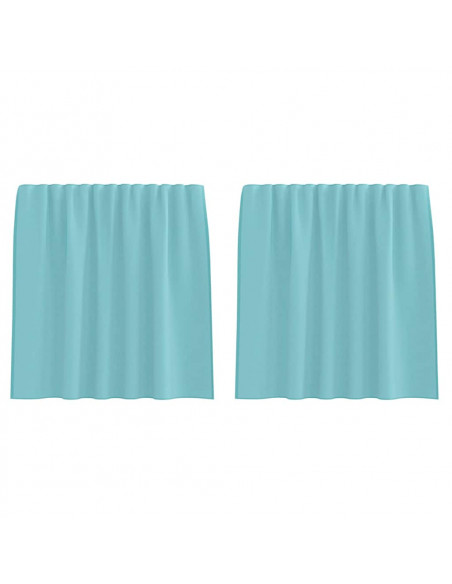 Tende in Voile con Passanti 2 pz Turchese 140x140 cm