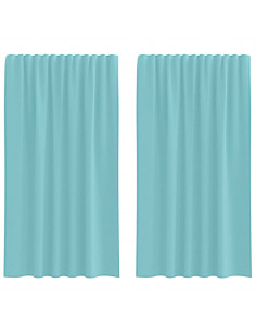 Tende in Voile con Passanti 2 pz Turchese 140x175 cm 2
