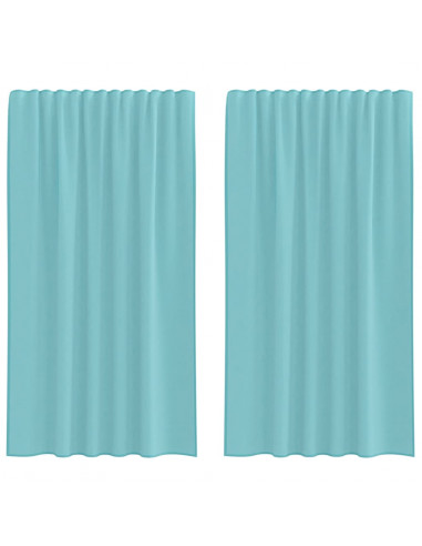 Tende in Voile con Passanti 2 pz Turchese 140x175 cm