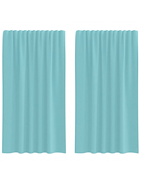 Tende in Voile con Passanti 2 pz Turchese 140x175 cm