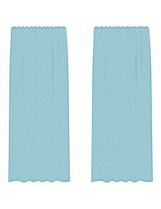 Tende in Voile con Passanti 2 pz Turchese 140x225 cm 2
