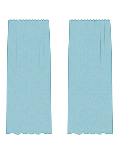 Tende in Voile con Passanti 2 pz Turchese 140x225 cm