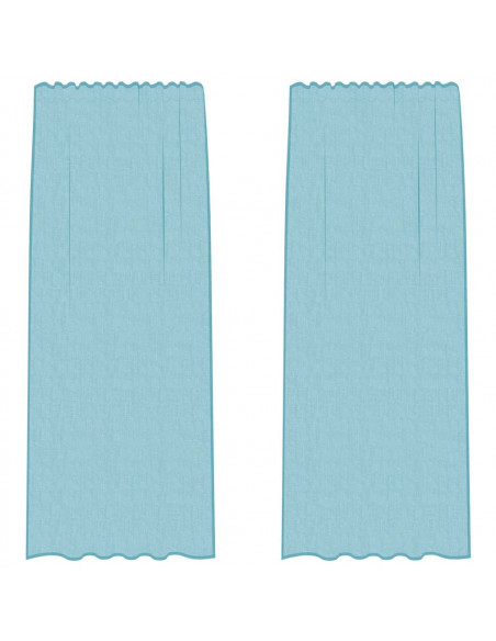 Tende in Voile con Passanti 2 pz Turchese 140x225 cm