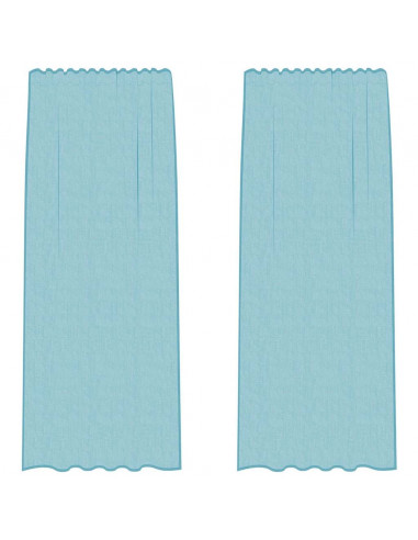 Tende in Voile con Passanti 2 pz Turchese 140x245 cm