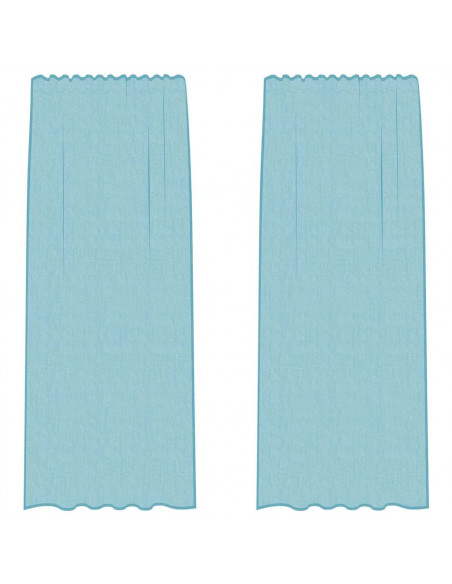 Tende in Voile con Passanti 2 pz Turchese 140x245 cm