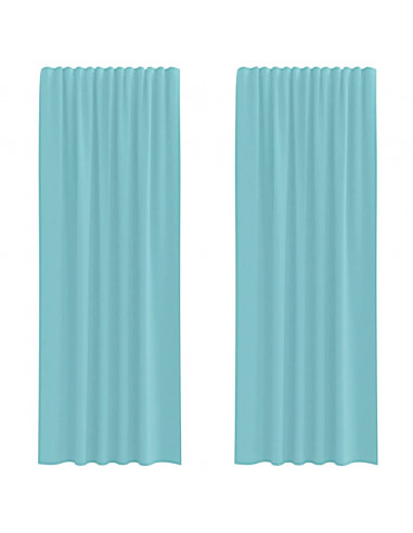 Tende in Voile con Passanti 2 pz Turchese 140x260 cm