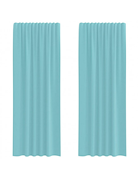 Tende in Voile con Passanti 2 pz Turchese 140x260 cm