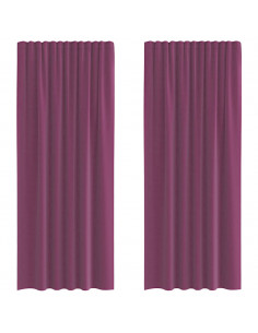 Tende in Voile con Passanti 2 pz Viola 140x225 cm 2