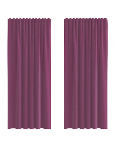 Tende in Voile con Passanti 2 pz Viola 140x225 cm