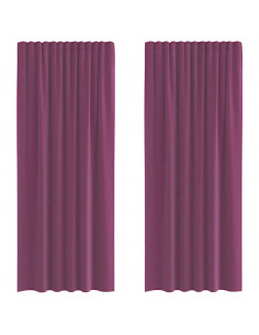 Tende in Voile con Passanti 2 pz Viola 140x245 cm 2