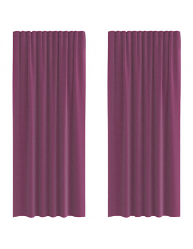 Tende in Voile con Passanti 2 pz Viola 140x245 cm