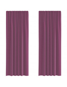 Tende in Voile con Passanti 2 pz Viola 140x260 cm 2