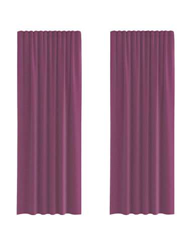 Tende in Voile con Passanti 2 pz Viola 140x260 cm