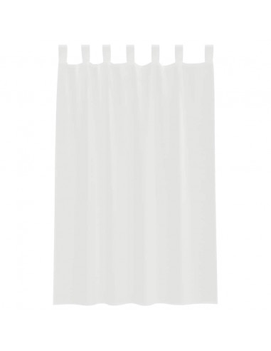 Tende in Voile con Tasche per Aste 2 pz Bianco