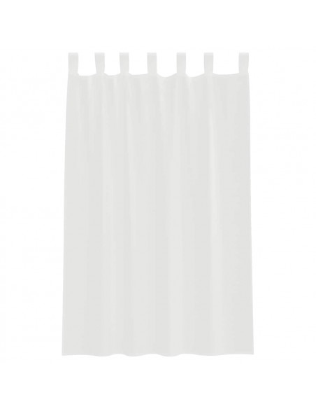 Tende in Voile con Tasche per Aste 2 pz Bianco