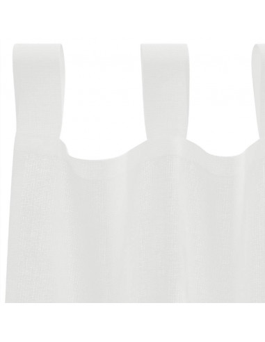 Tende in Voile con Tasche per Aste 2 pz Bianco