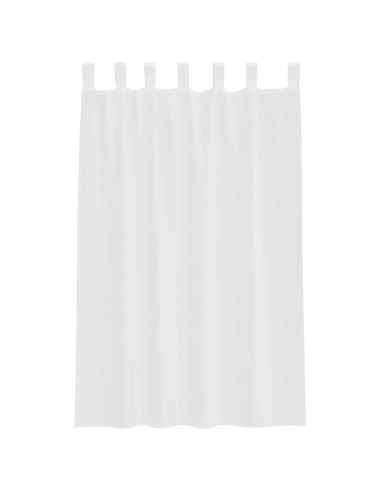 Tende in Voile con Tasche per Aste 2 pz Bianco