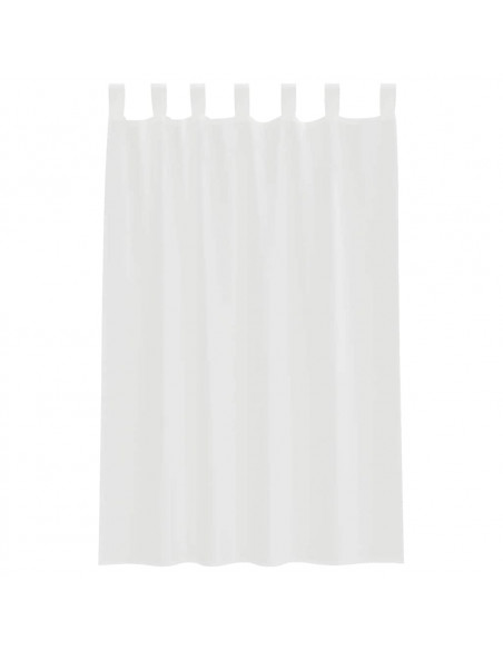 Tende in Voile con Tasche per Aste 2 pz Bianco