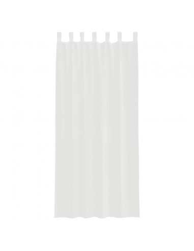 Tende in Voile con Tasche per Aste 2 pz Bianco