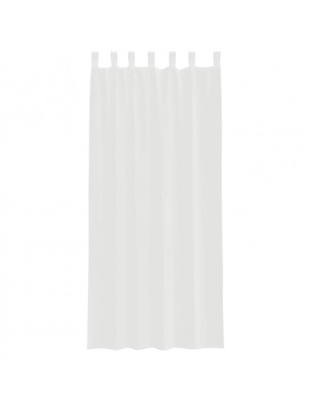 Tende in Voile con Tasche per Aste 2 pz Bianco