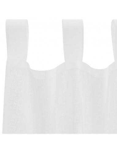 Tende in Voile con Tasche per Aste 2 pz Bianco