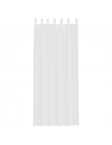 Tende in Voile con Tasche per Aste 2 pz Bianco