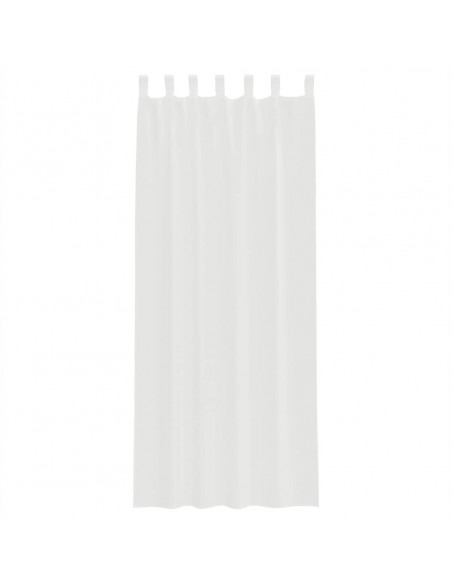 Tende in Voile con Tasche per Aste 2 pz Bianco