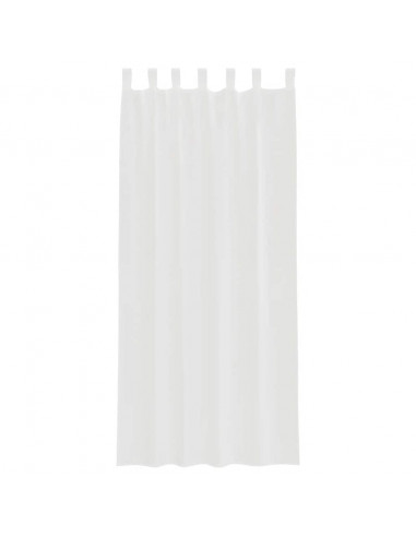 Tende in Voile con Tasche per Aste 2 pz Bianco