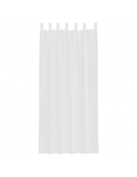 Tende in Voile con Tasche per Aste 2 pz Bianco