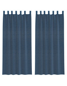 Tende in Voile con Tasche per Aste 2 pz Blu Reale 2