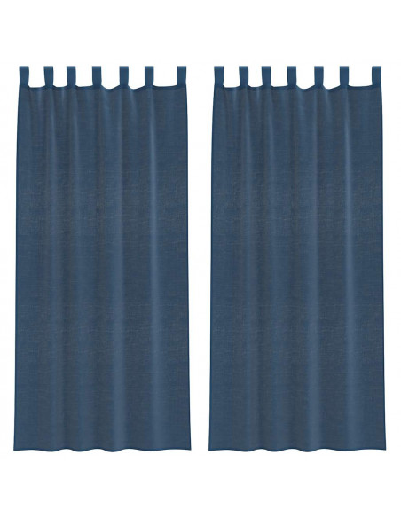 Tende in Voile con Tasche per Aste 2 pz Blu Reale