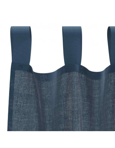 Tende in Voile con Tasche per Aste 2 pz Blu Reale