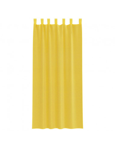 Tende in Voile con Tasche per Aste 2 pz Giallo