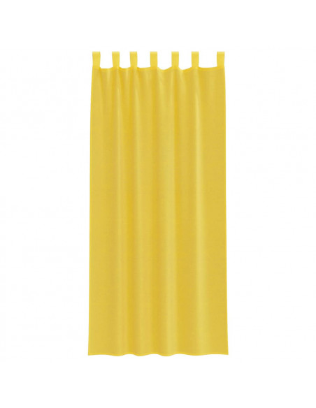 Tende in Voile con Tasche per Aste 2 pz Giallo