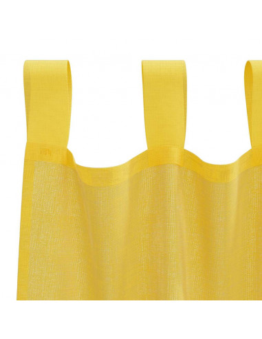 Tende in Voile con Tasche per Aste 2 pz Giallo