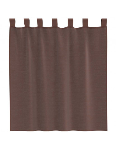 Tende in Voile con Tasche per Aste 2 pz Marrone
