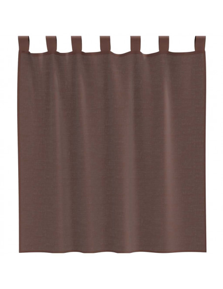 Tende in Voile con Tasche per Aste 2 pz Marrone