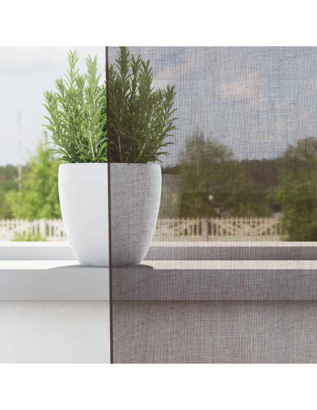 Tende in Voile con Tasche per Aste 2 pz Marrone