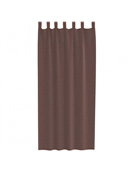 Tende in Voile con Tasche per Aste 2 pz Marrone