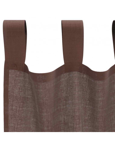 Tende in Voile con Tasche per Aste 2 pz Marrone