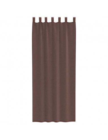 Tende in Voile con Tasche per Aste 2 pz Marrone