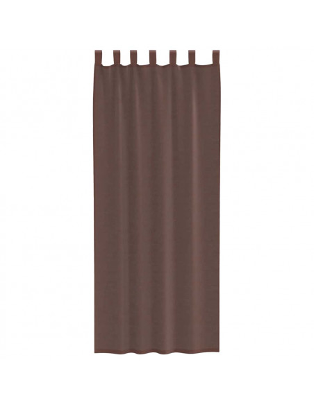 Tende in Voile con Tasche per Aste 2 pz Marrone