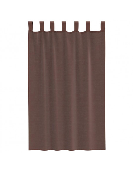 Tende in Voile con Tasche per Aste 2 pz Marrone