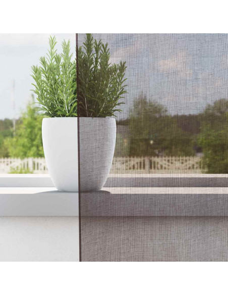 Tende in Voile con Tasche per Aste 2 pz Marrone