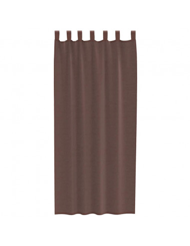 Tende in Voile con Tasche per Aste 2 pz Marrone