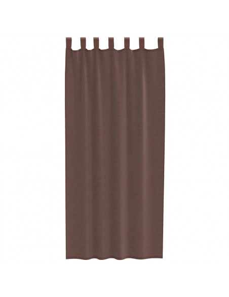Tende in Voile con Tasche per Aste 2 pz Marrone