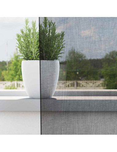 Tende in Voile con Tasche per Aste 2 pz Nero