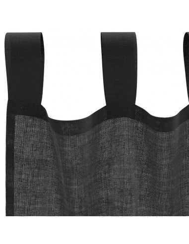 Tende in Voile con Tasche per Aste 2 pz Nero