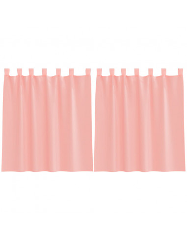 Tende in Voile con Tasche per Aste 2 pz Rosa